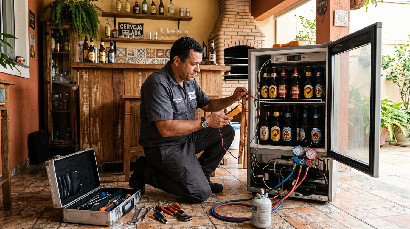 Aplicação de gás refrigerante em cervejeira atendida em Sorocaba‑SP